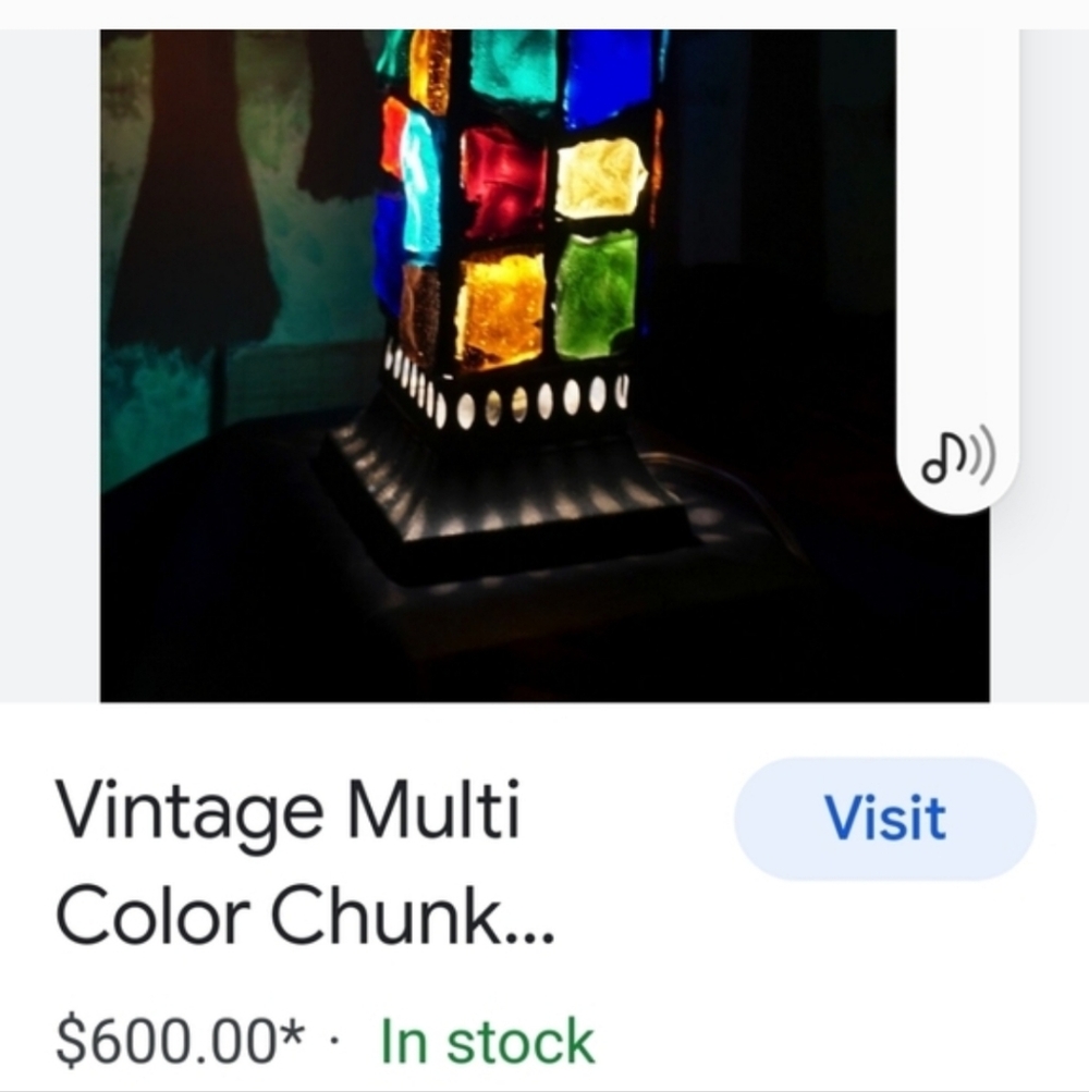 Mid century Brutalist chunk glass lamp - Picture 10 of 10